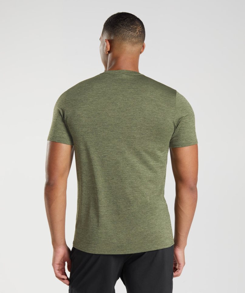 Gymshark Arrival Marl T-shirt Herr Olivgröna | SE-27154T