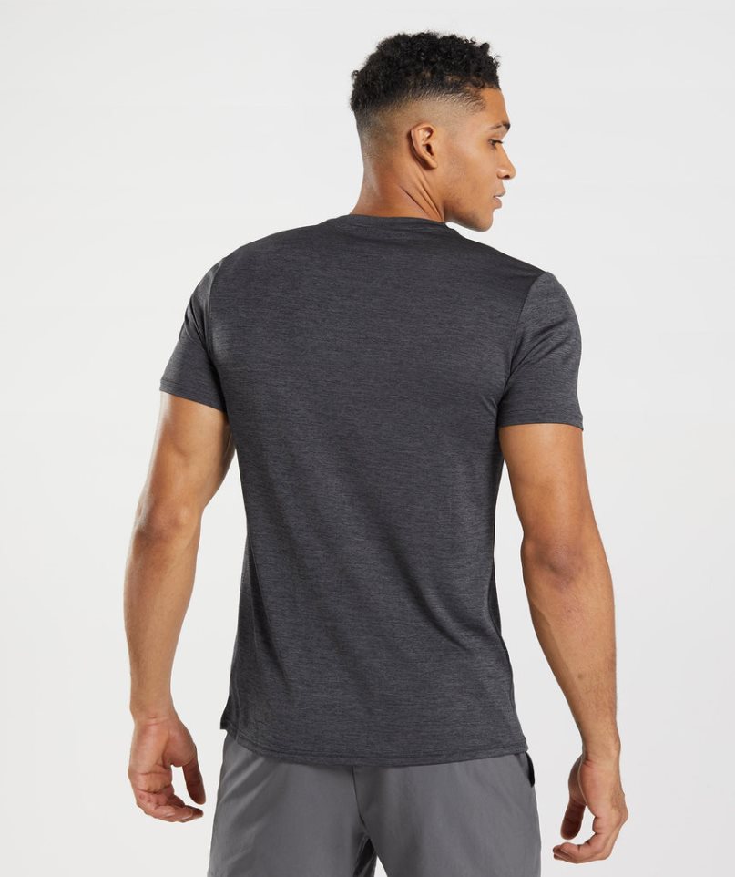 Gymshark Arrival Marl T-shirt Herr Svarta | SE-13790P