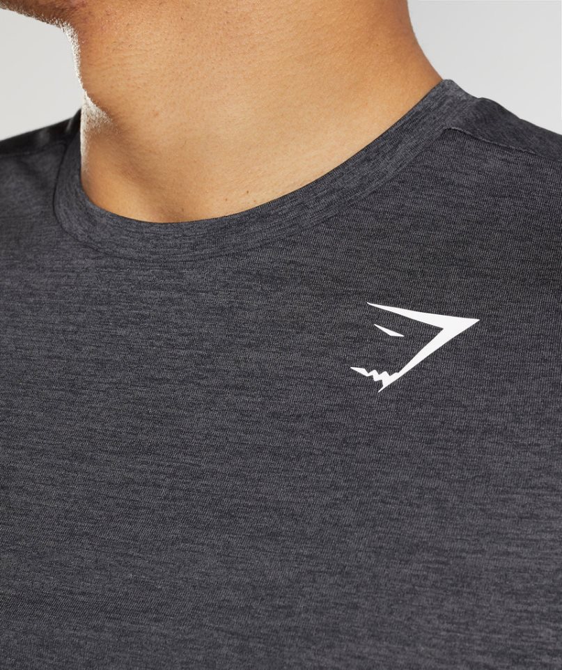 Gymshark Arrival Marl T-shirt Herr Svarta | SE-13790P