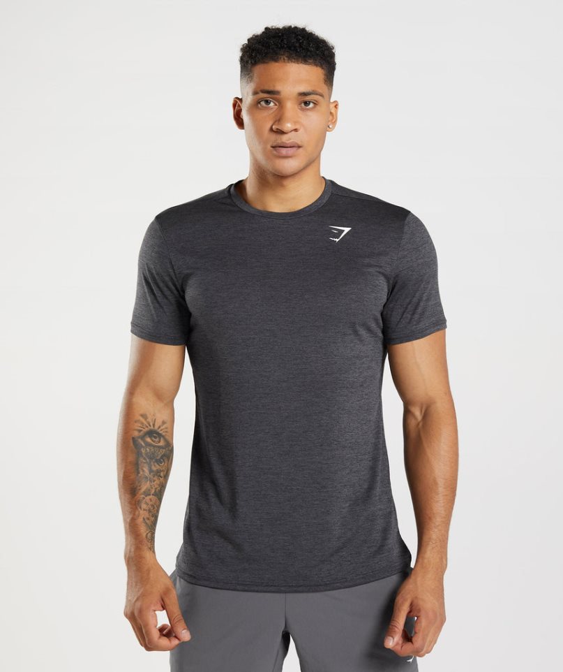 Gymshark Arrival Marl T-shirt Herr Svarta | SE-13790P