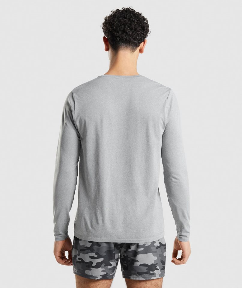 Gymshark Arrival Seamless Long Sleeve T-shirt Herr Grå | SE-30127H