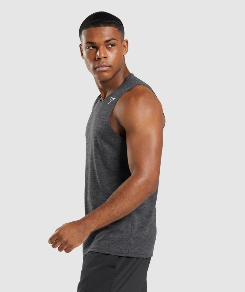 Gymshark Arrival Slim Marl Linnen Herr Svarta | SE-90465Q