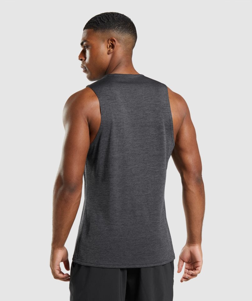 Gymshark Arrival Slim Marl Linnen Herr Svarta | SE-90465Q