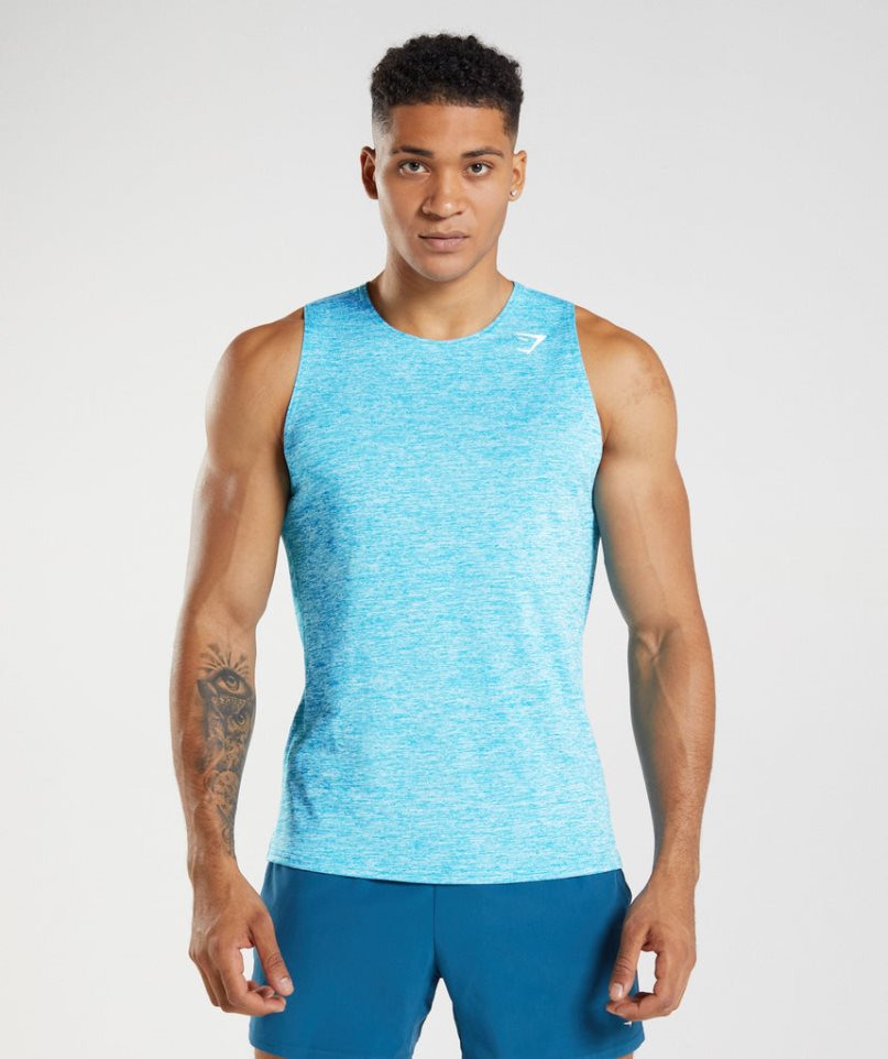 Gymshark Arrival Slim Marl Linnen Herr Turkos | SE-60958J