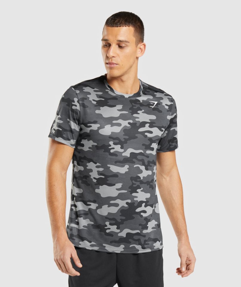 Gymshark Arrival T-shirt Herr Camo | SE-23504O