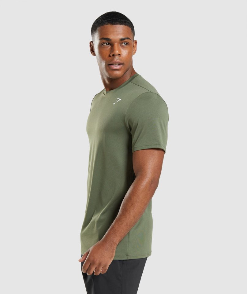 Gymshark Arrival T-shirt Herr Olivgröna | SE-82460V