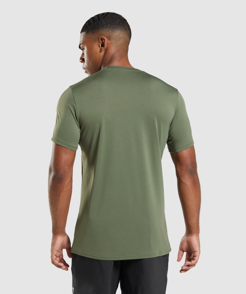 Gymshark Arrival T-shirt Herr Olivgröna | SE-82460V