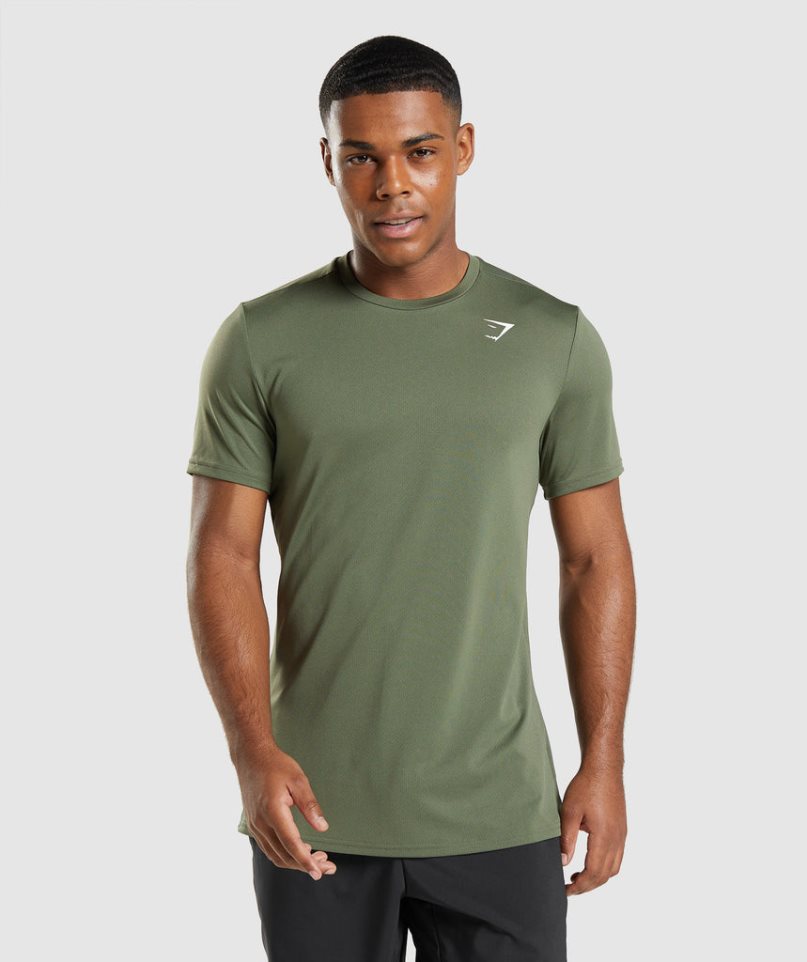 Gymshark Arrival T-shirt Herr Olivgröna | SE-82460V