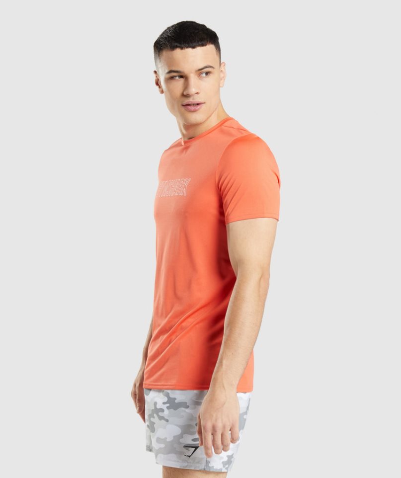 Gymshark Arrival Tryck T-shirt Herr Orange | SE-09158P