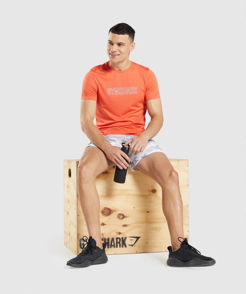 Gymshark Arrival Tryck T-shirt Herr Orange | SE-09158P