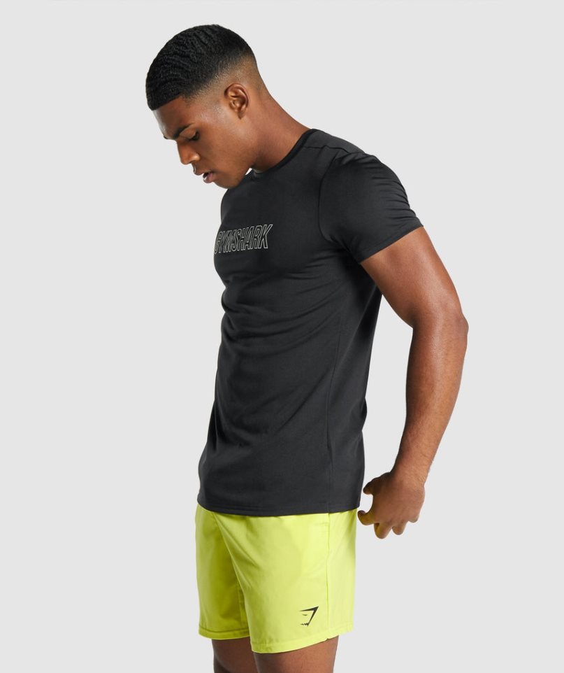 Gymshark Arrival Tryck T-shirt Herr Svarta | SE-47618L