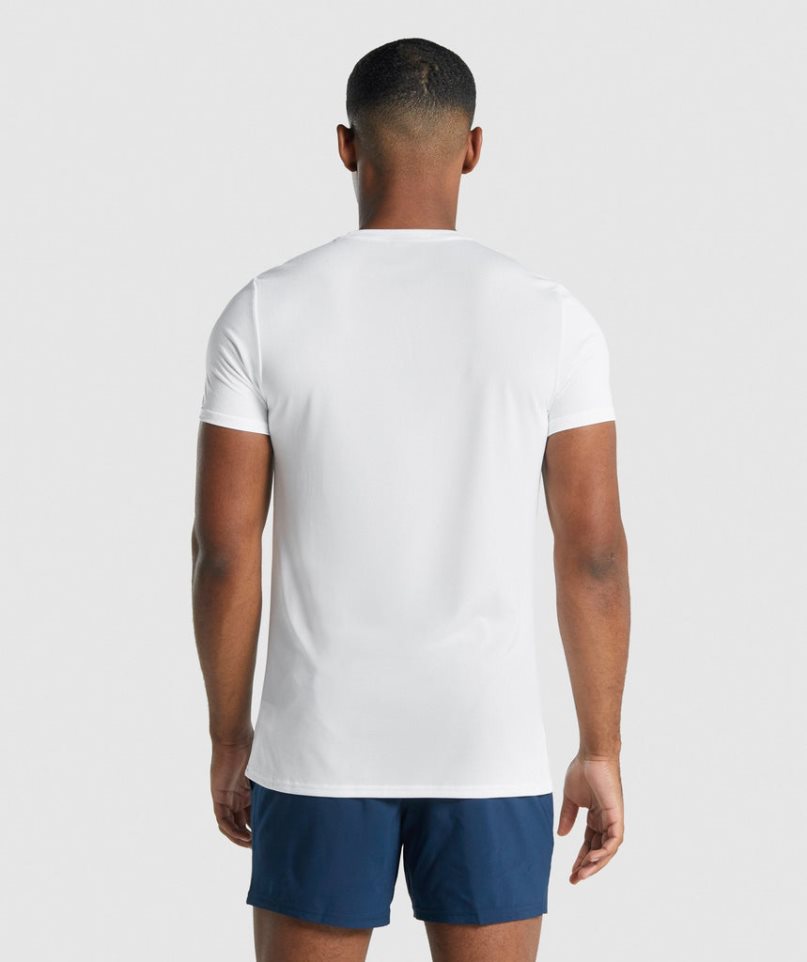 Gymshark Arrival Tryck T-shirt Herr Vita | SE-92840K