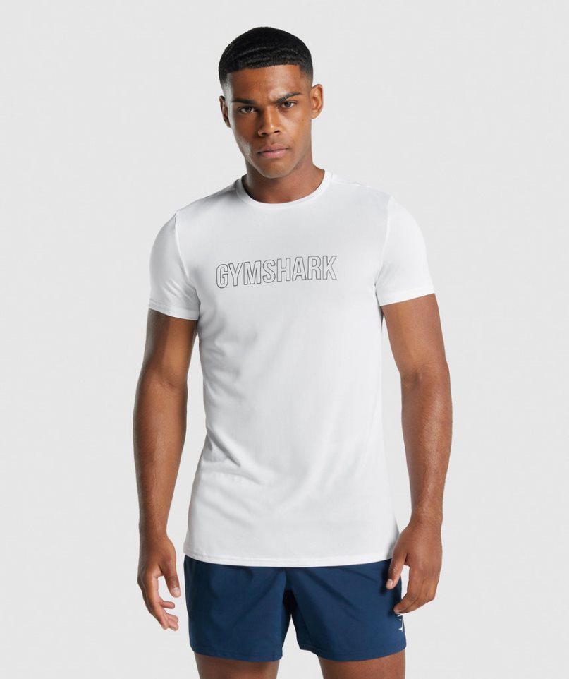 Gymshark Arrival Tryck T-shirt Herr Vita | SE-92840K