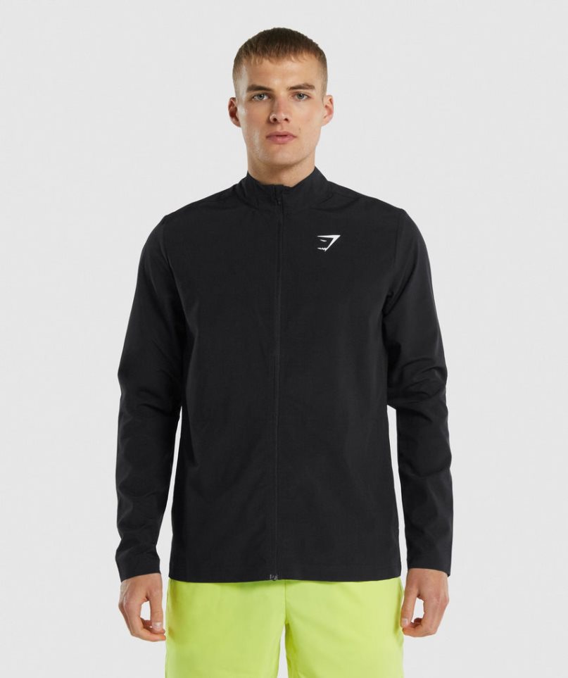 Gymshark Arrival Woven Full Zip Jacka Herr Svarta | SE-90216K