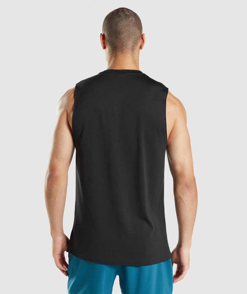 Gymshark Arrival Ärmlös Linnen Herr Svarta | SE-06483Z