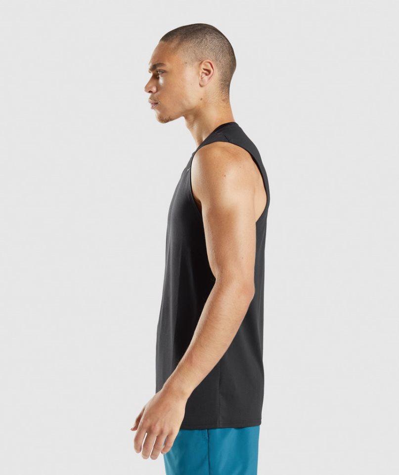 Gymshark Arrival Ärmlös Linnen Herr Svarta | SE-06483Z