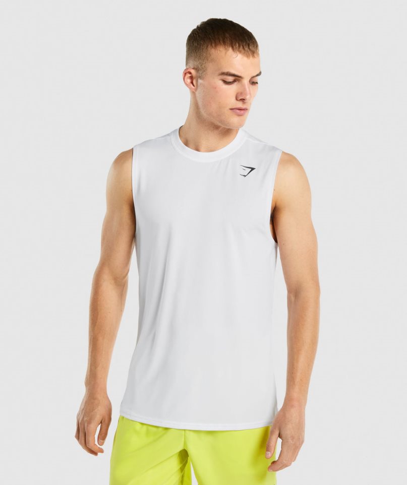 Gymshark Arrival Ärmlös Linnen Herr Vita | SE-76052H