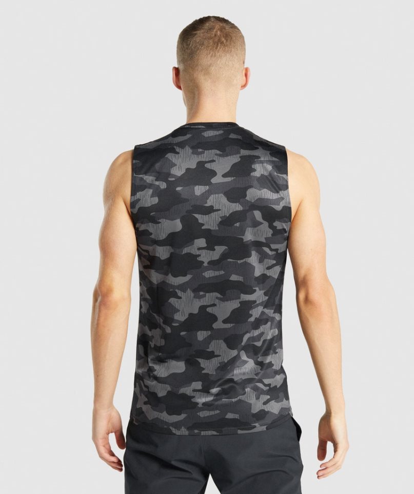 Gymshark Arrival Ärmlös T-shirt Herr Camo | SE-82630O