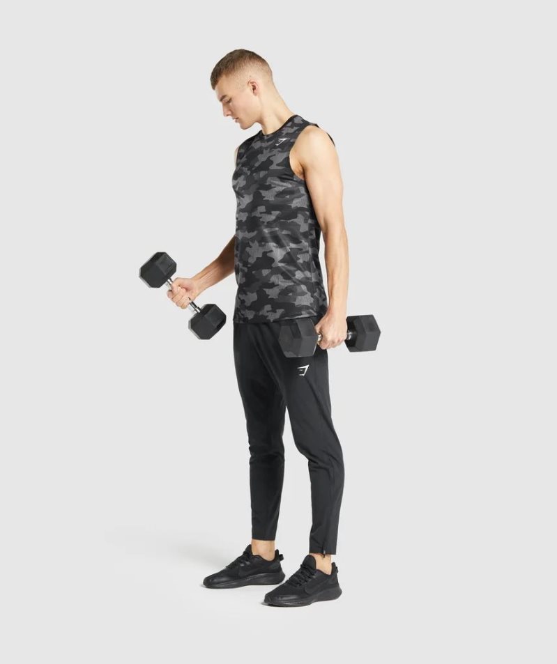 Gymshark Arrival Ärmlös T-shirt Herr Camo | SE-82630O