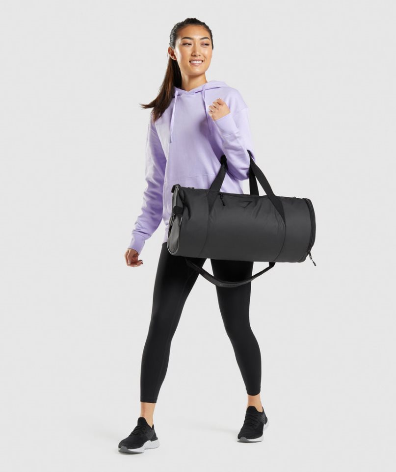 Gymshark Barrel Sportväska Svarta | SE-29840C