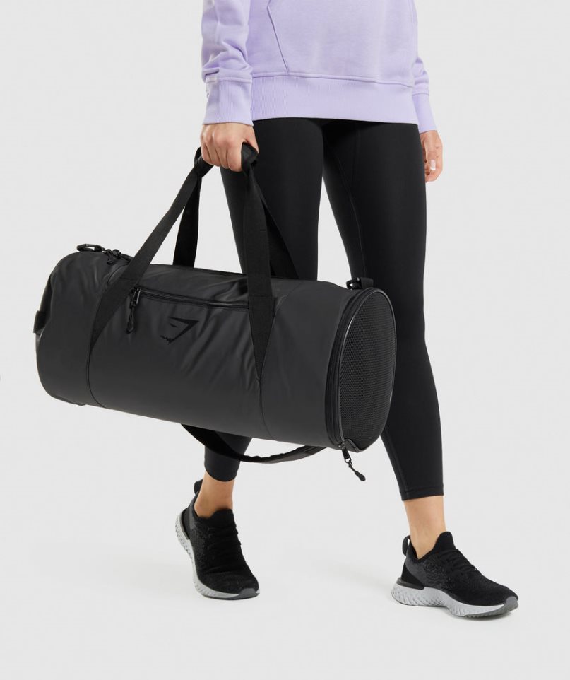 Gymshark Barrel Sportväska Svarta | SE-29840C