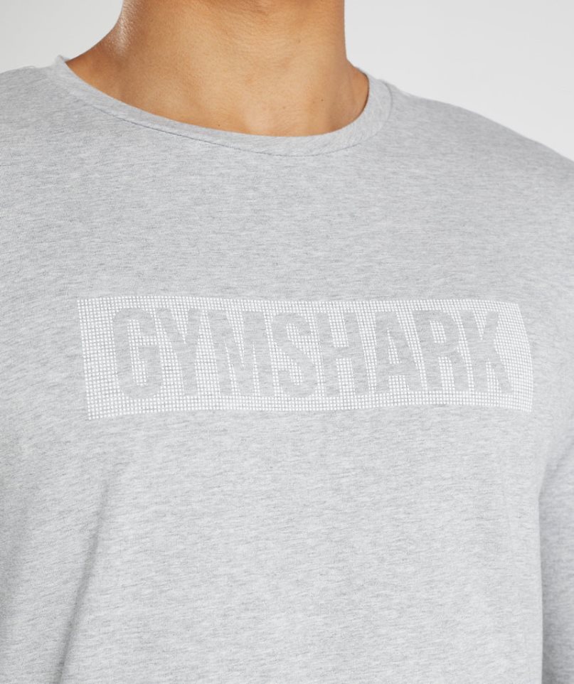 Gymshark Block Long Sleeve T-shirt Herr Ljusgrå | SE-27069X