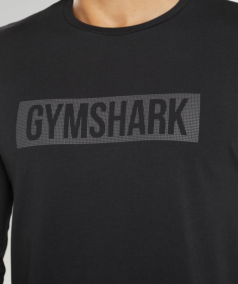 Gymshark Block Long Sleeve T-shirt Herr Svarta | SE-72549G