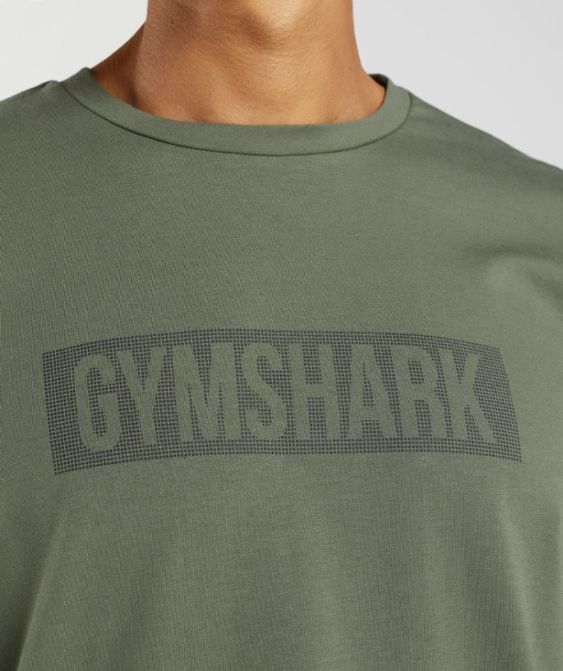 Gymshark Block Long Sleeve T-shirt Herr Olivgröna | SE-95260J