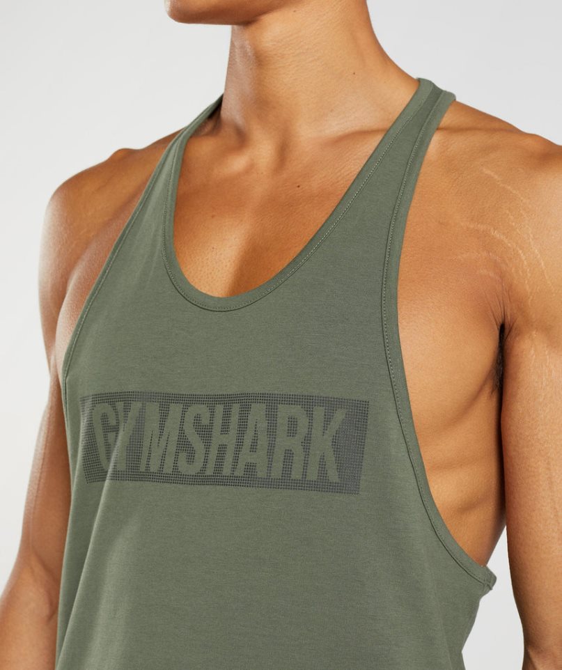 Gymshark Block Stringer Linnen Herr Olivgröna | SE-54079M