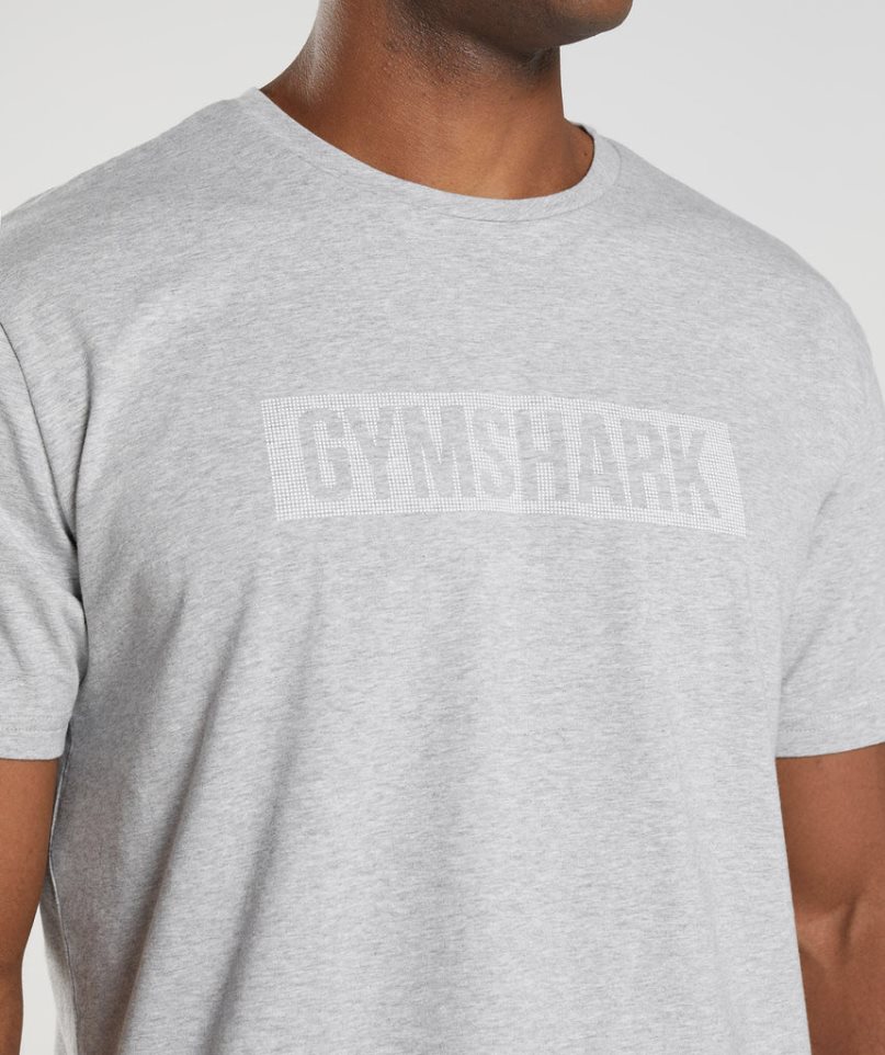 Gymshark Block T-shirt Herr Ljusgrå | SE-14352G