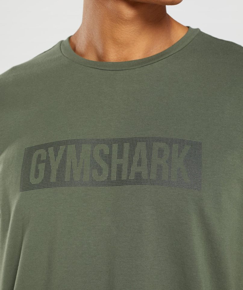 Gymshark Block T-shirt Herr Olivgröna | SE-85347P