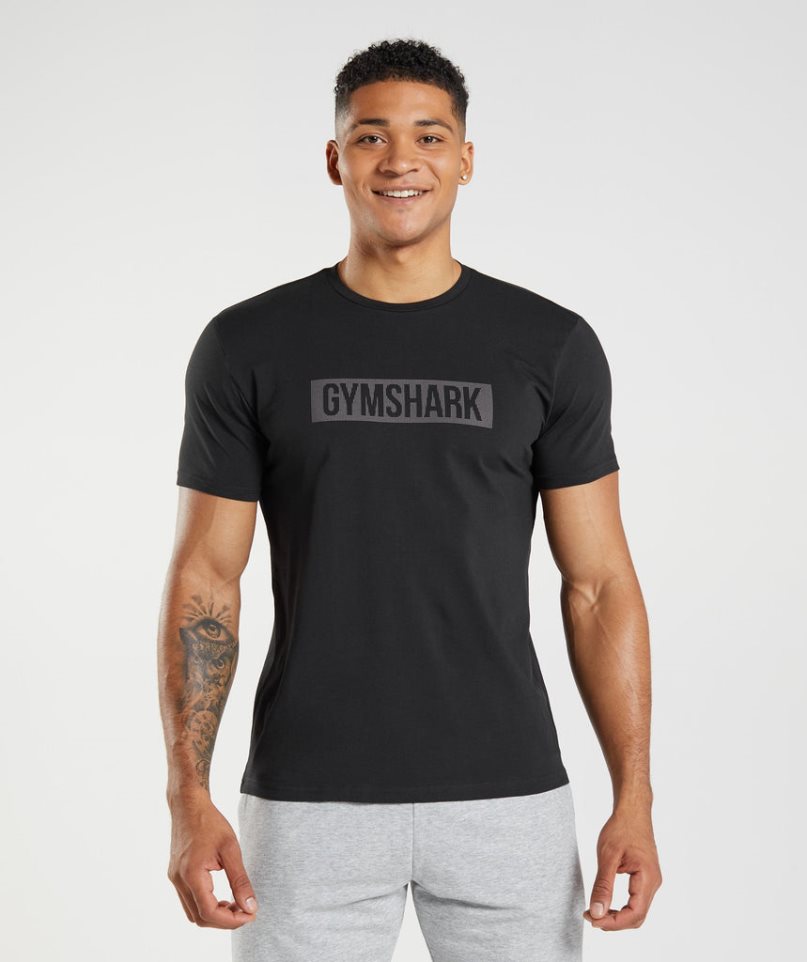 Gymshark Block T-shirt Herr Svarta | SE-64173O