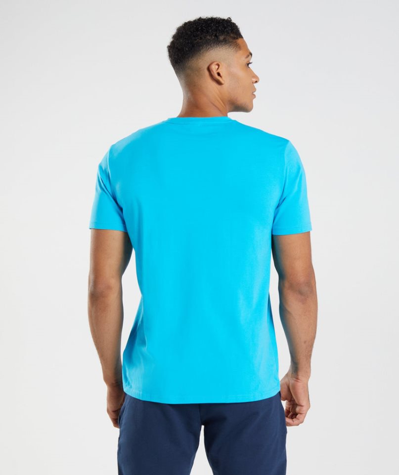 Gymshark Block T-shirt Herr Turkos | SE-31809M