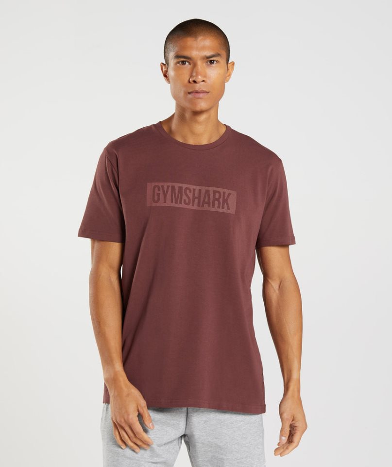 Gymshark Block T-shirt Herr Vinröda | SE-89537P