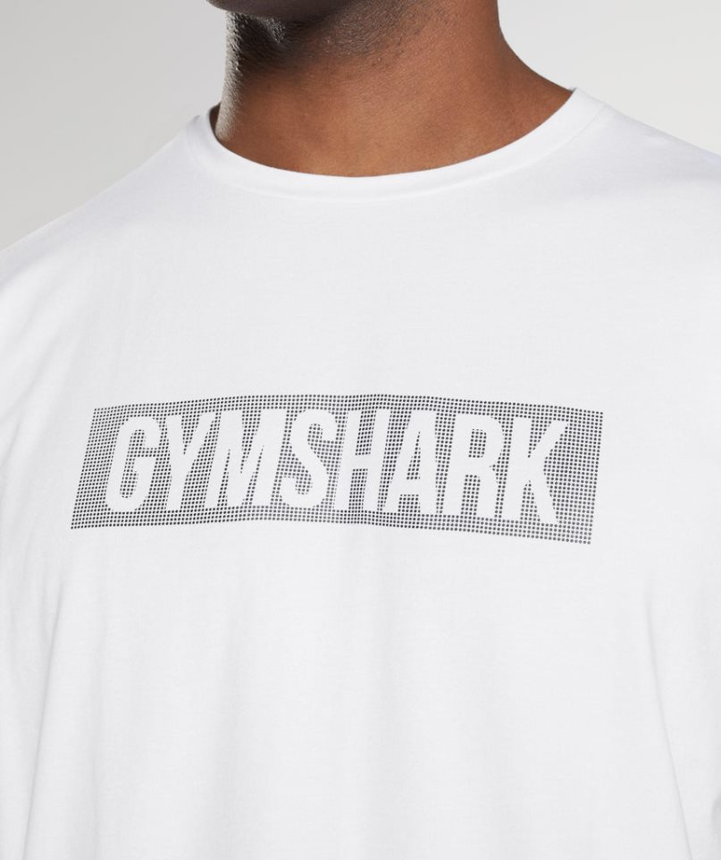 Gymshark Block T-shirt Herr Vita | SE-50472Y