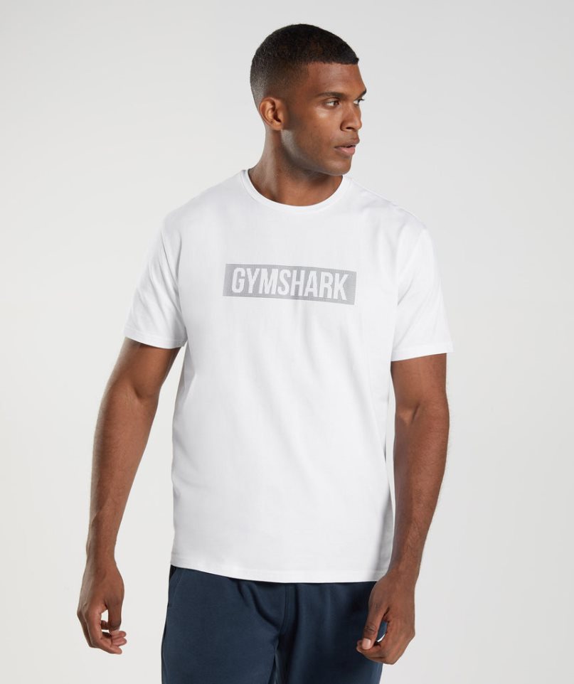 Gymshark Block T-shirt Herr Vita | SE-50472Y