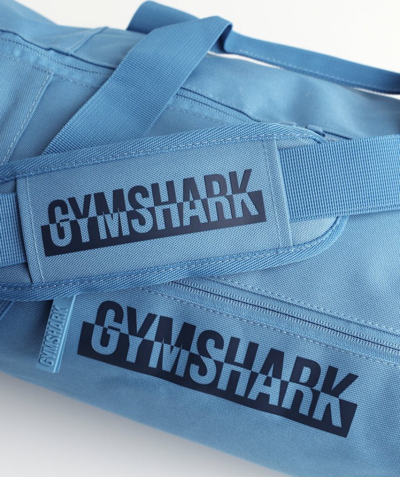 Gymshark Bold Barrel Sportväska Blå | SE-95843T