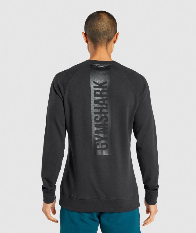 Gymshark Bold Crew Tröjor Herr Svarta | SE-78209K