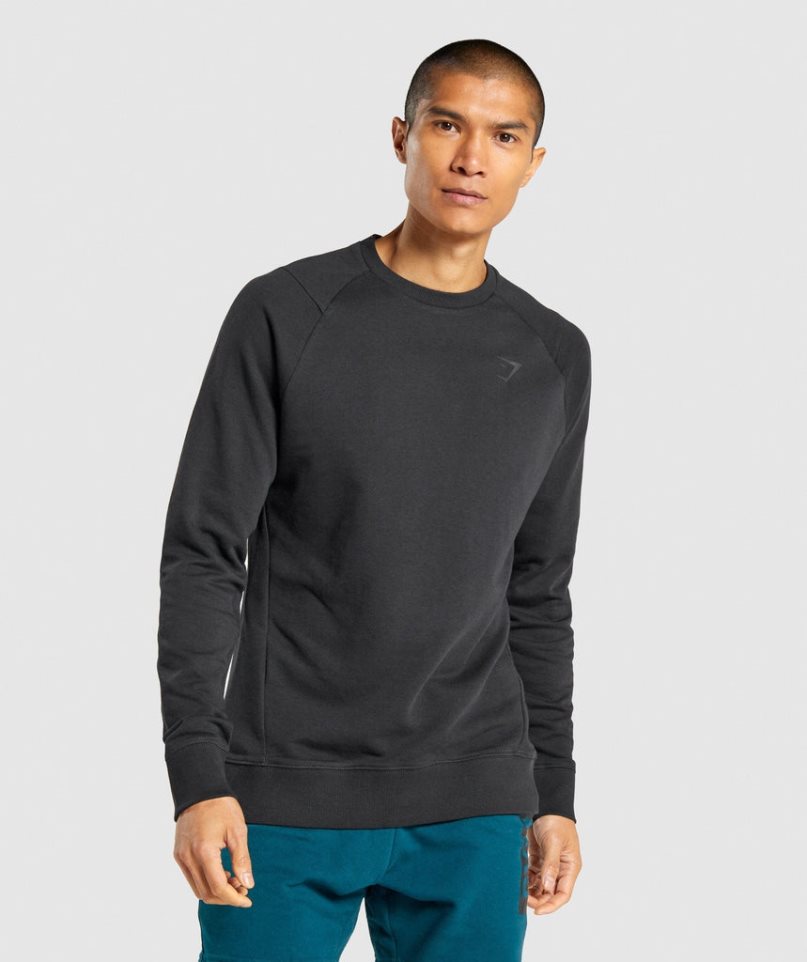 Gymshark Bold Crew Tröjor Herr Svarta | SE-78209K