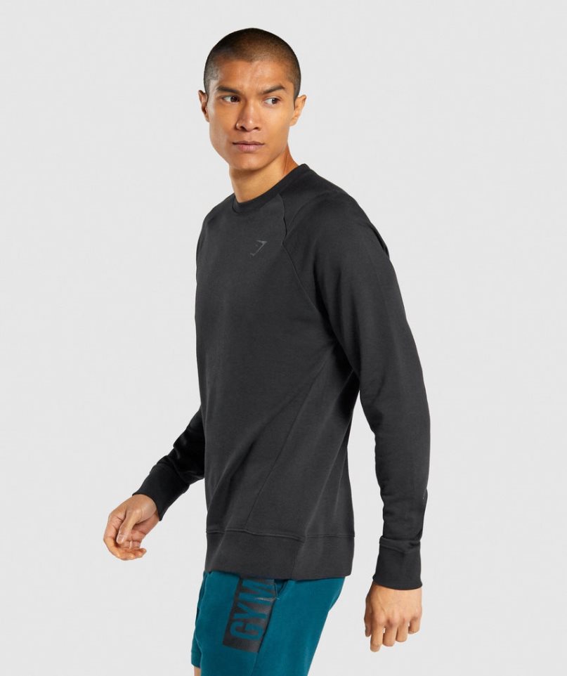 Gymshark Bold Crew Tröjor Herr Svarta | SE-78209K