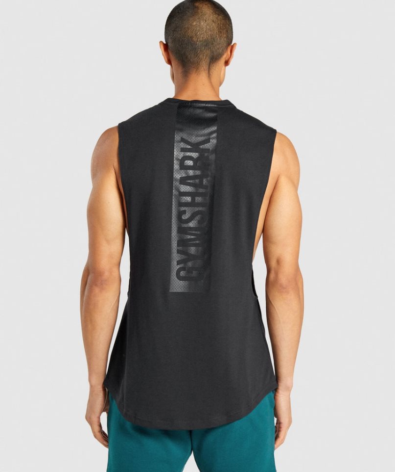 Gymshark Bold Drop Arm Linnen Herr Svarta | SE-59601Q