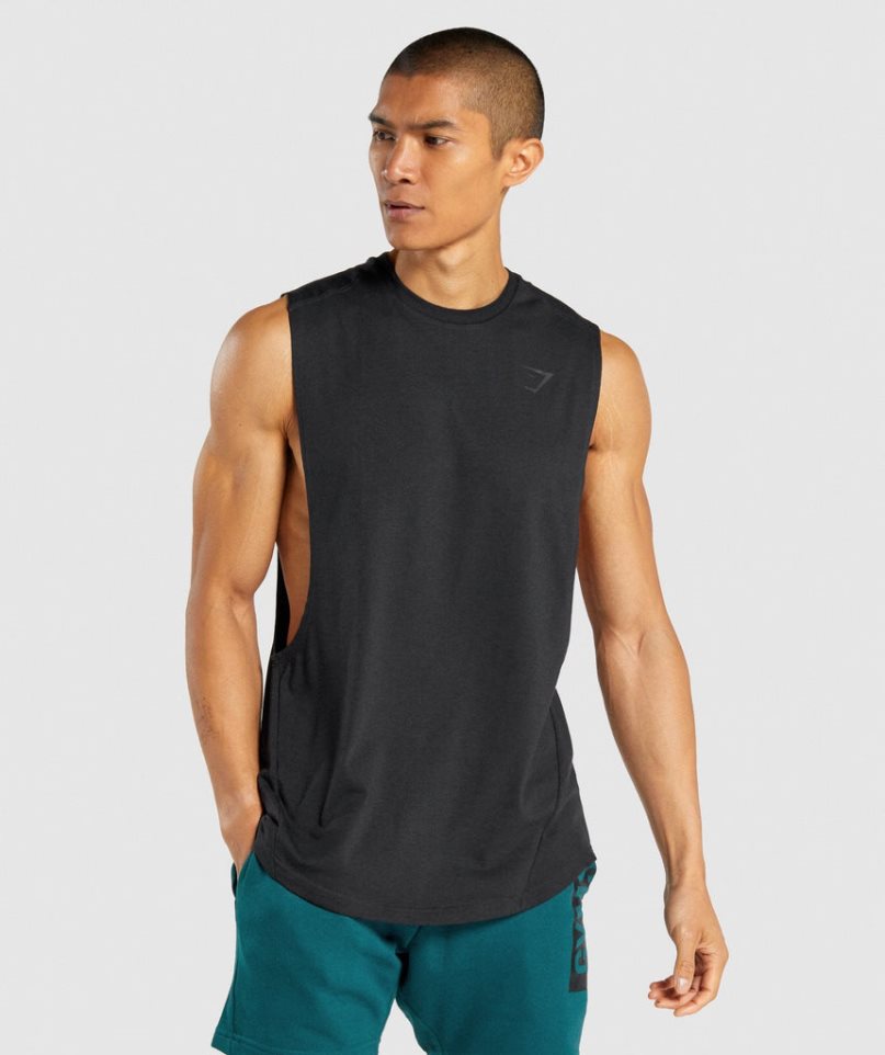 Gymshark Bold Drop Arm Linnen Herr Svarta | SE-59601Q