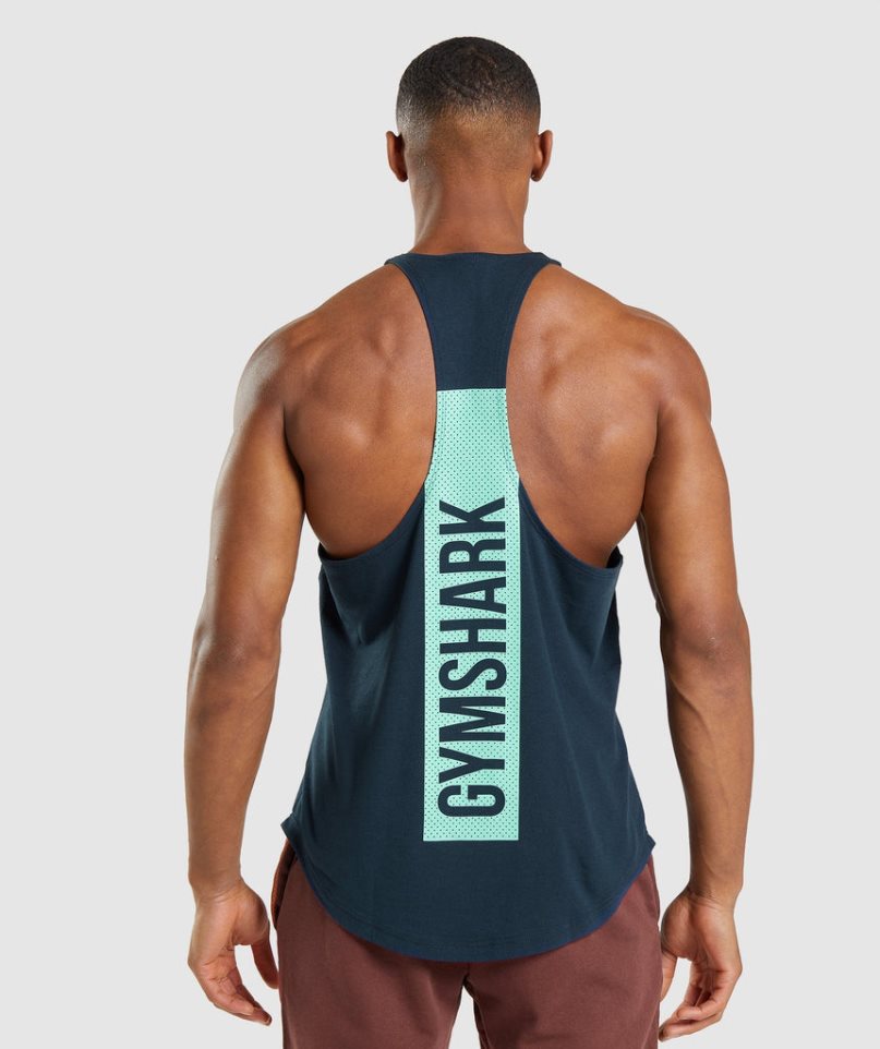 Gymshark Bold Stringer Linnen Herr Marinblå | SE-10685G