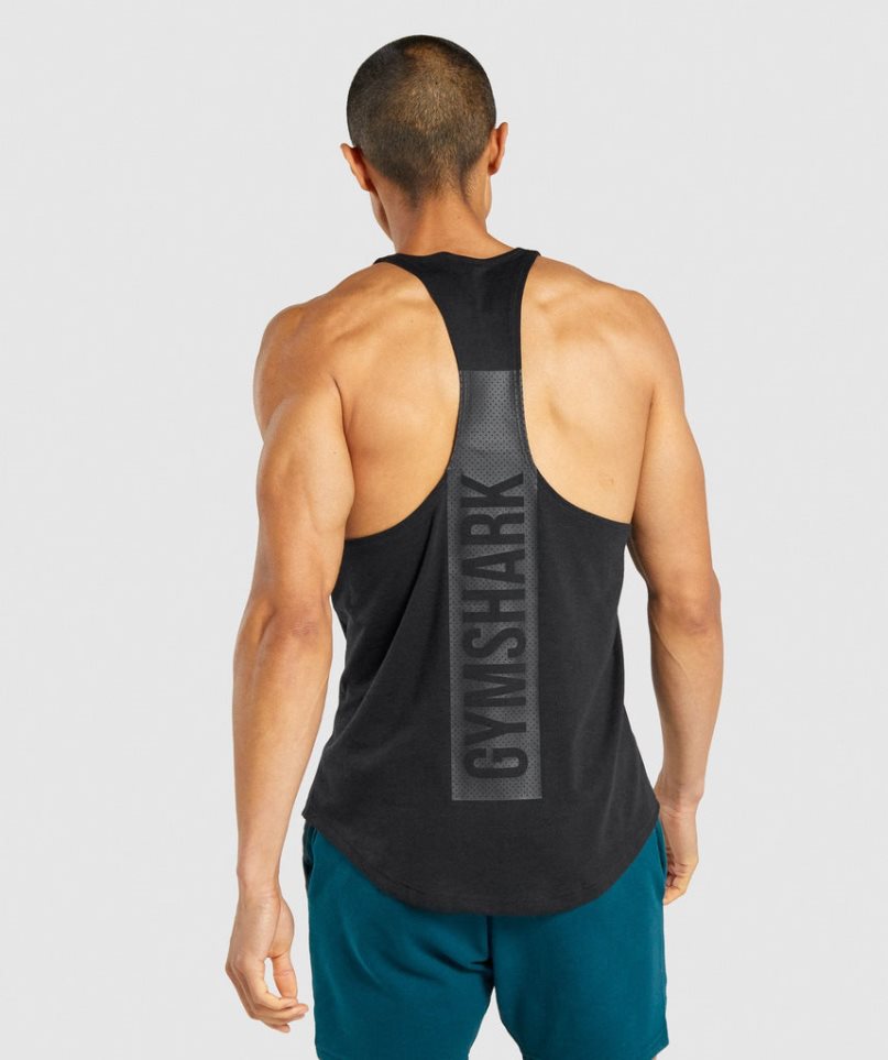 Gymshark Bold Stringer Linnen Herr Svarta | SE-37158I