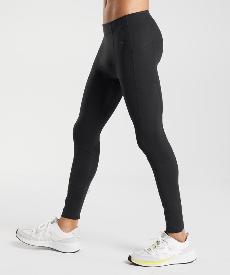 Gymshark Control Baselayer Leggings Herr Svarta | SE-26534B