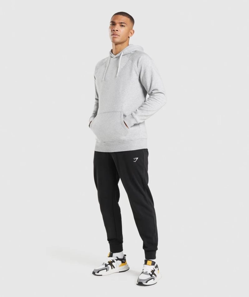 Gymshark Crest Hoodie Herr Ljusgrå | SE-98054B