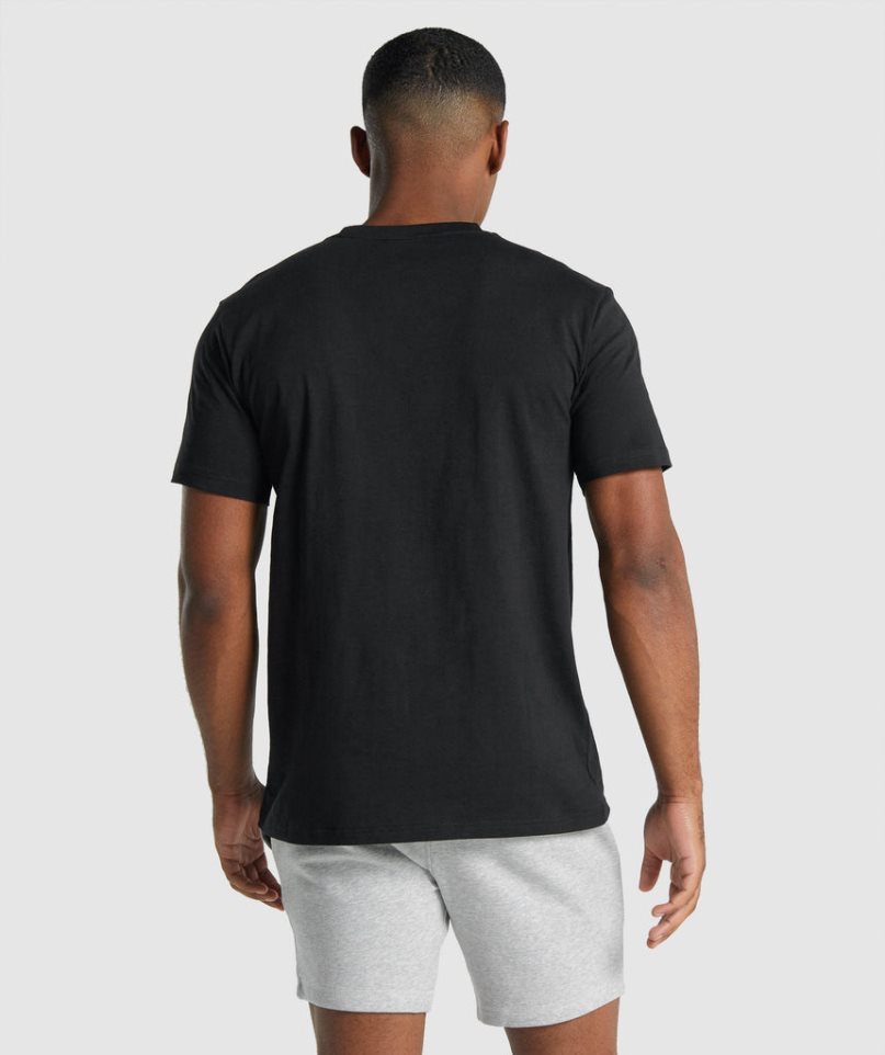 Gymshark Crest T-shirt Herr Svarta | SE-96310C