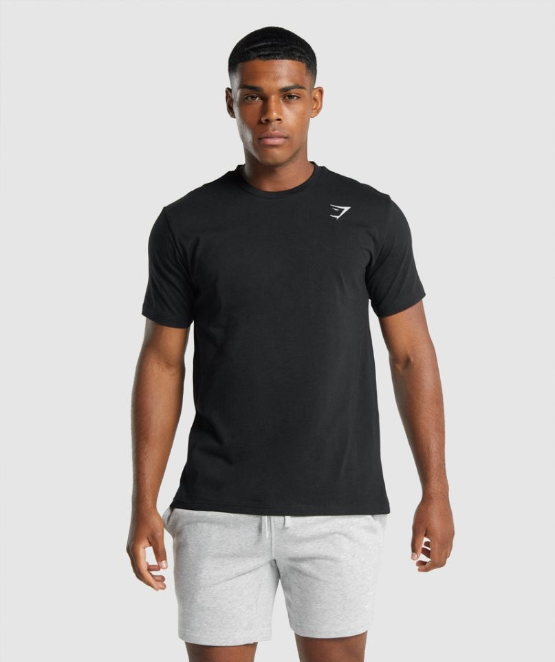 Gymshark Crest T-shirt Herr Svarta | SE-96310C