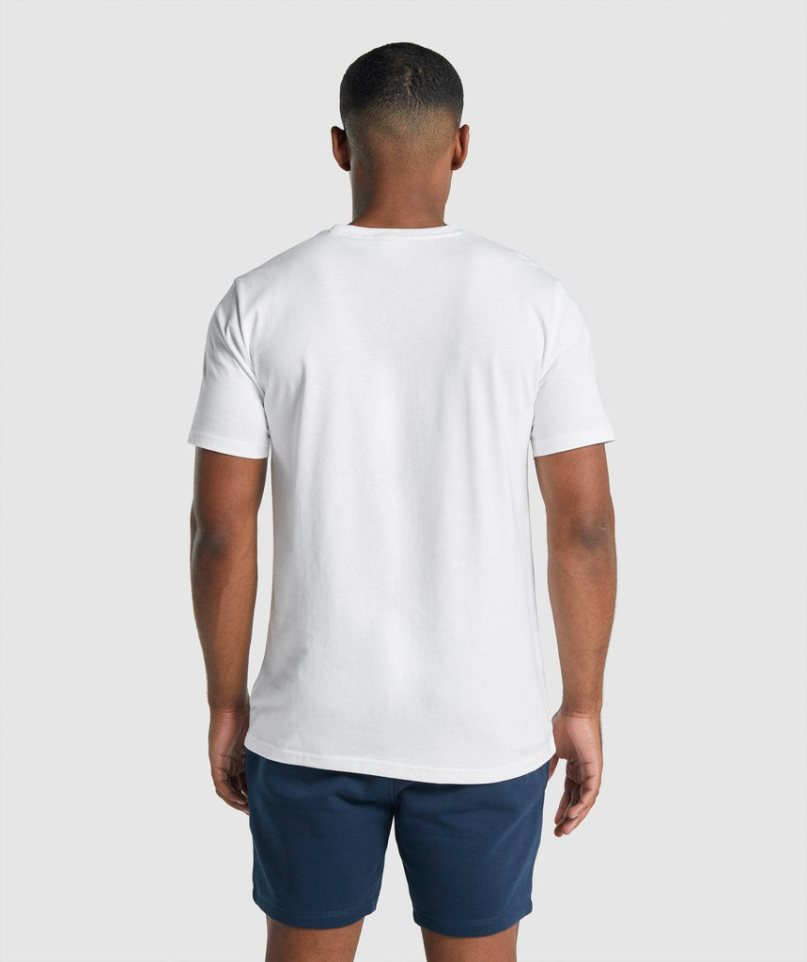 Gymshark Crest T-shirt Herr Vita | SE-13054P