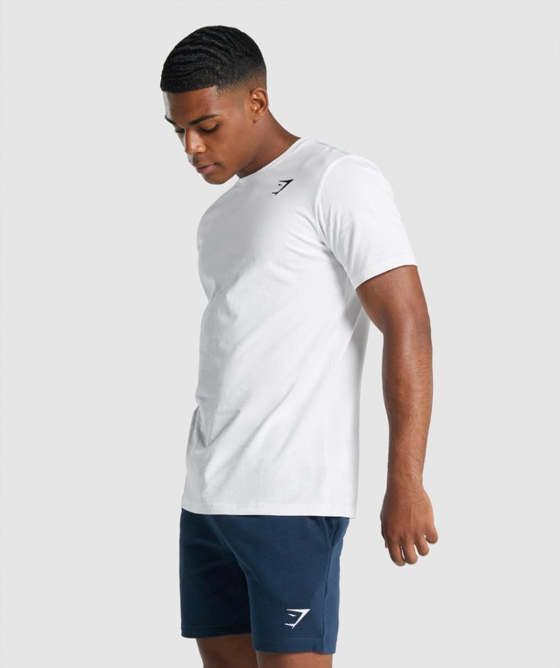 Gymshark Crest T-shirt Herr Vita | SE-13054P